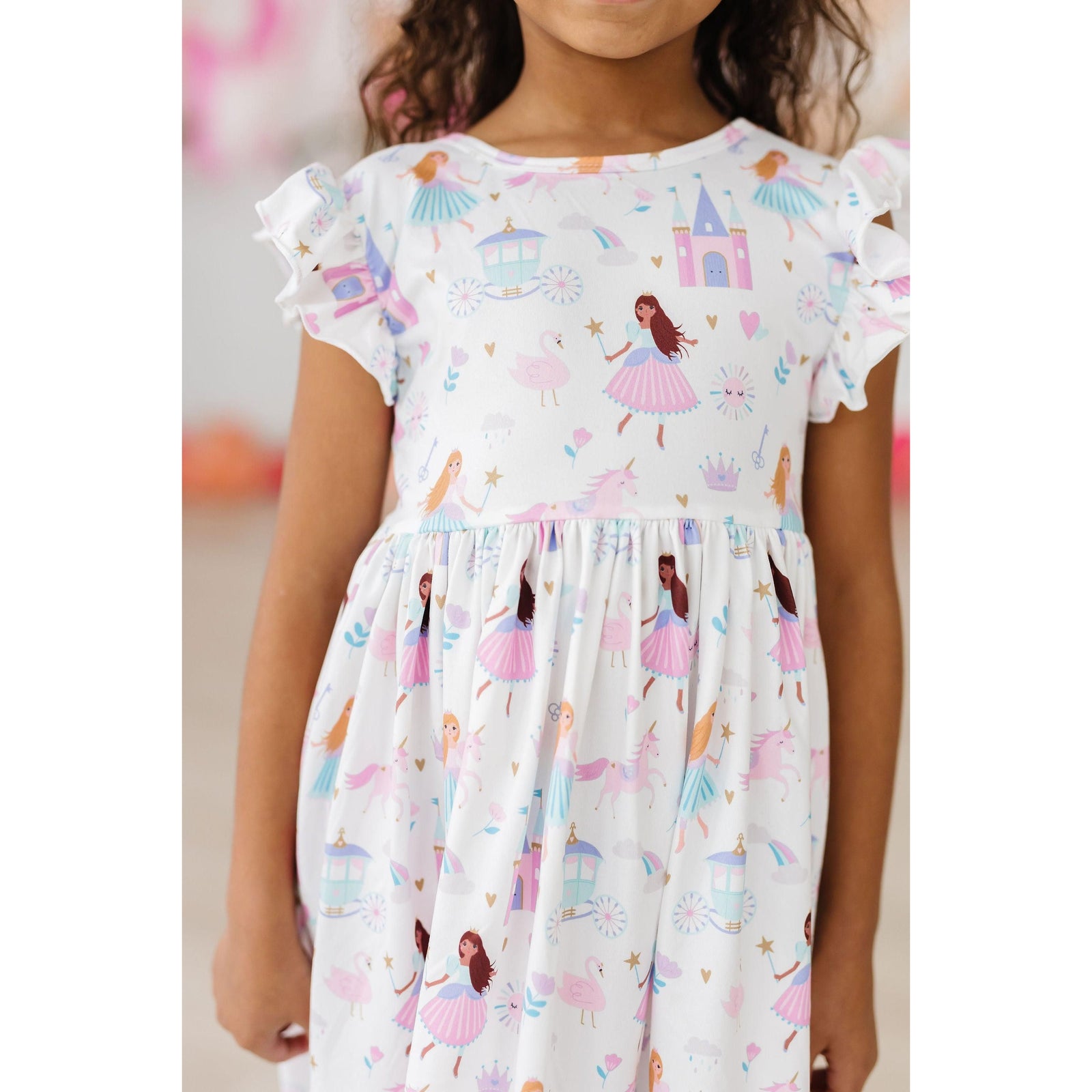 Fairy Princess Flutter Sleeve Twirl Dress