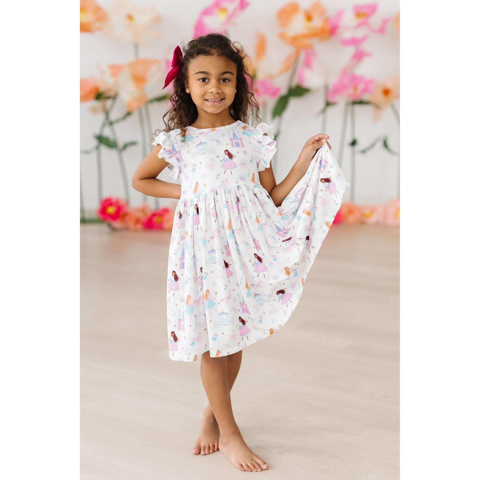 Fairy Princess Flutter Sleeve Twirl Dress