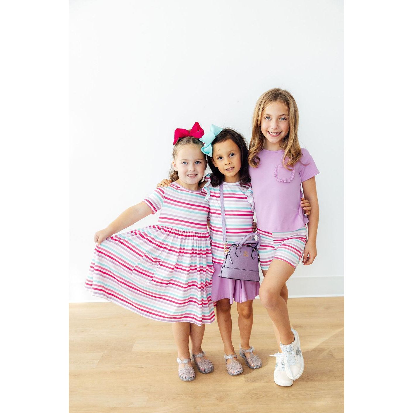 Pastel Stripes S/S Pocket Twirl Dress