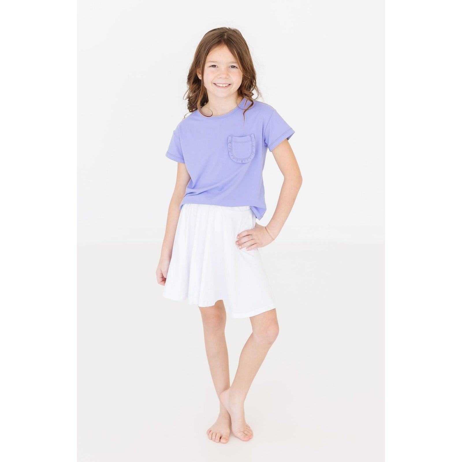 Periwinkle Ruffle Pocket Tee