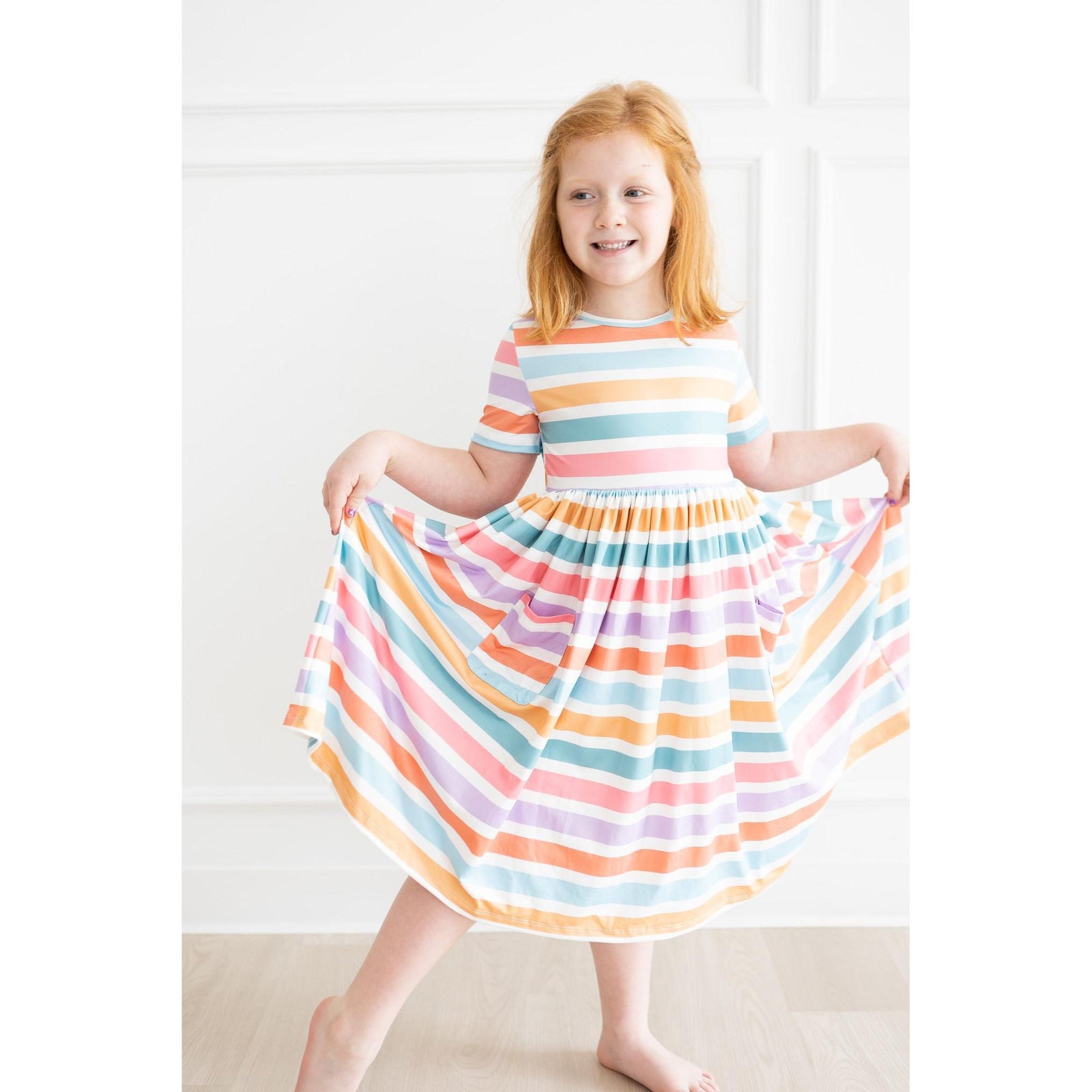 Spring Stripes S/S Pocket Twirl Dress