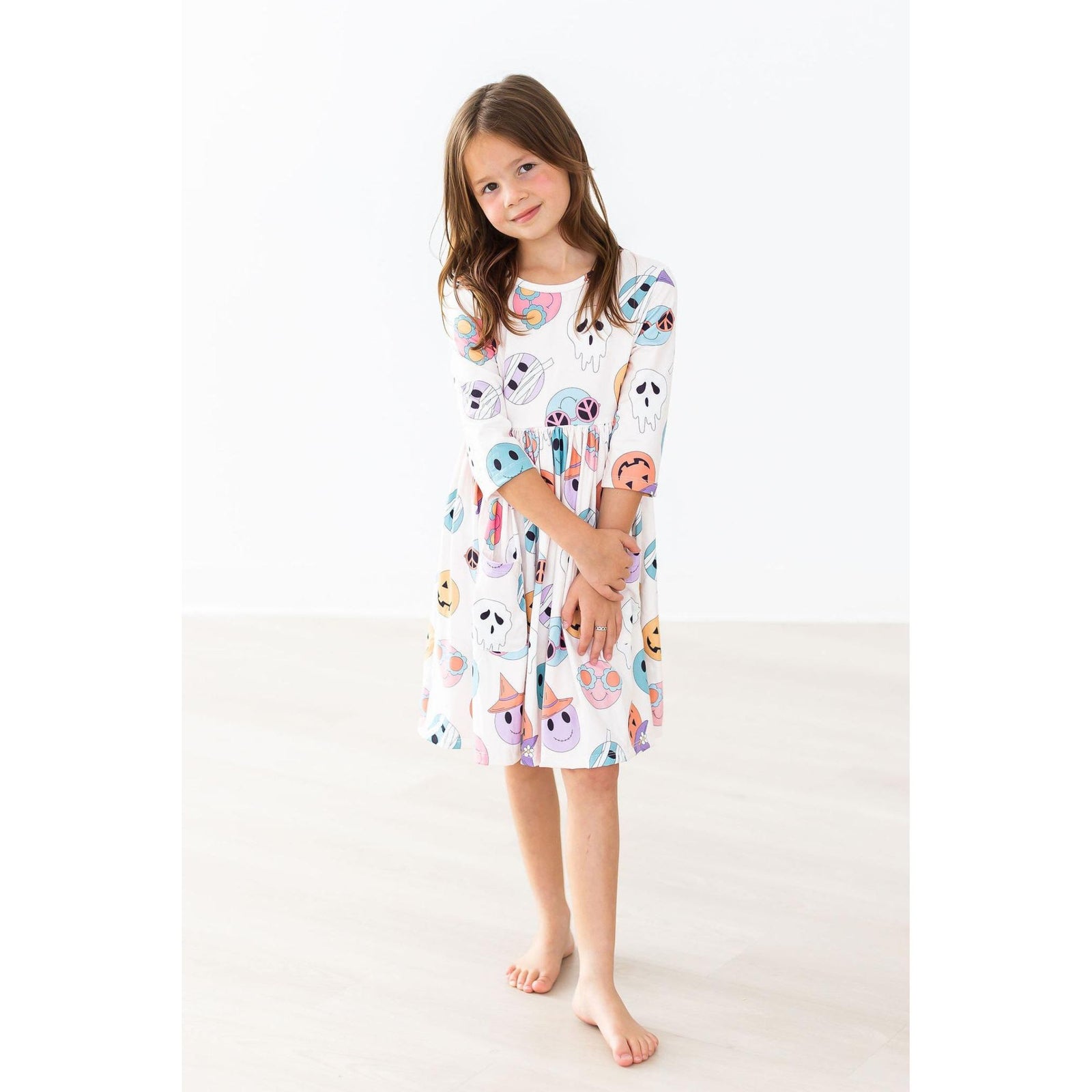 SALE Monster Mash 3/4 Sleeve Pocket Twirl Dress