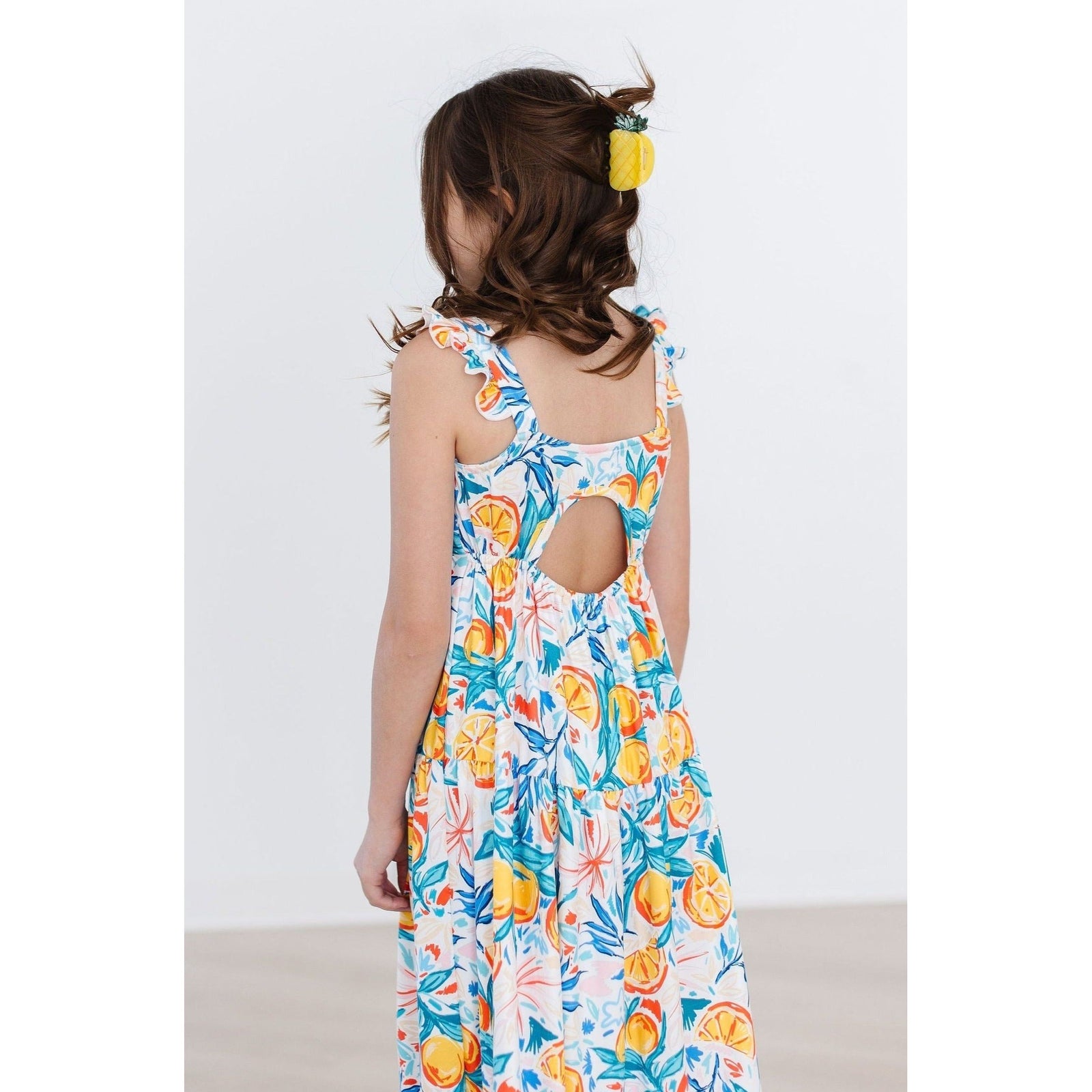 SALE Tropical Summer Ruffle Maxi Dress