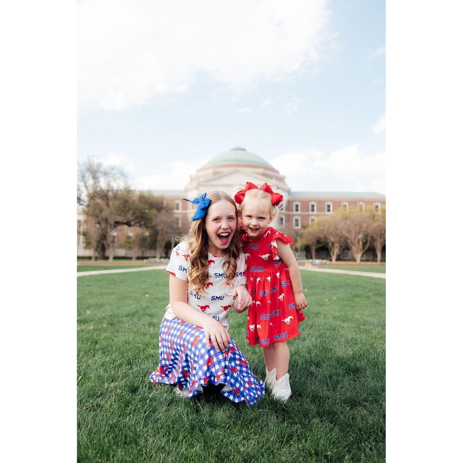 SMU Red Mustang Flutter Twirl Dress