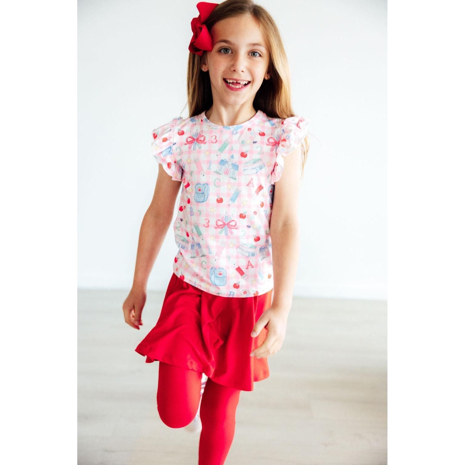 School Days S/S Ruffle Tee