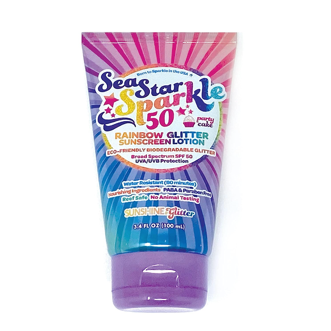 sea star sparkle SPF 50 sunscreen | party cake