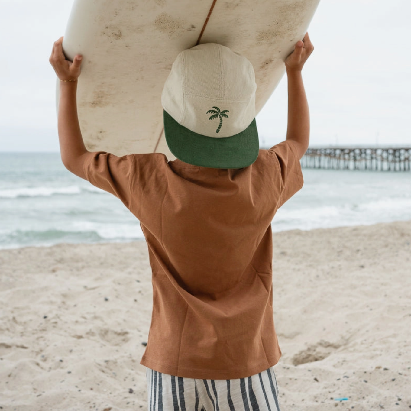 palm tree corduroy five-panel hat