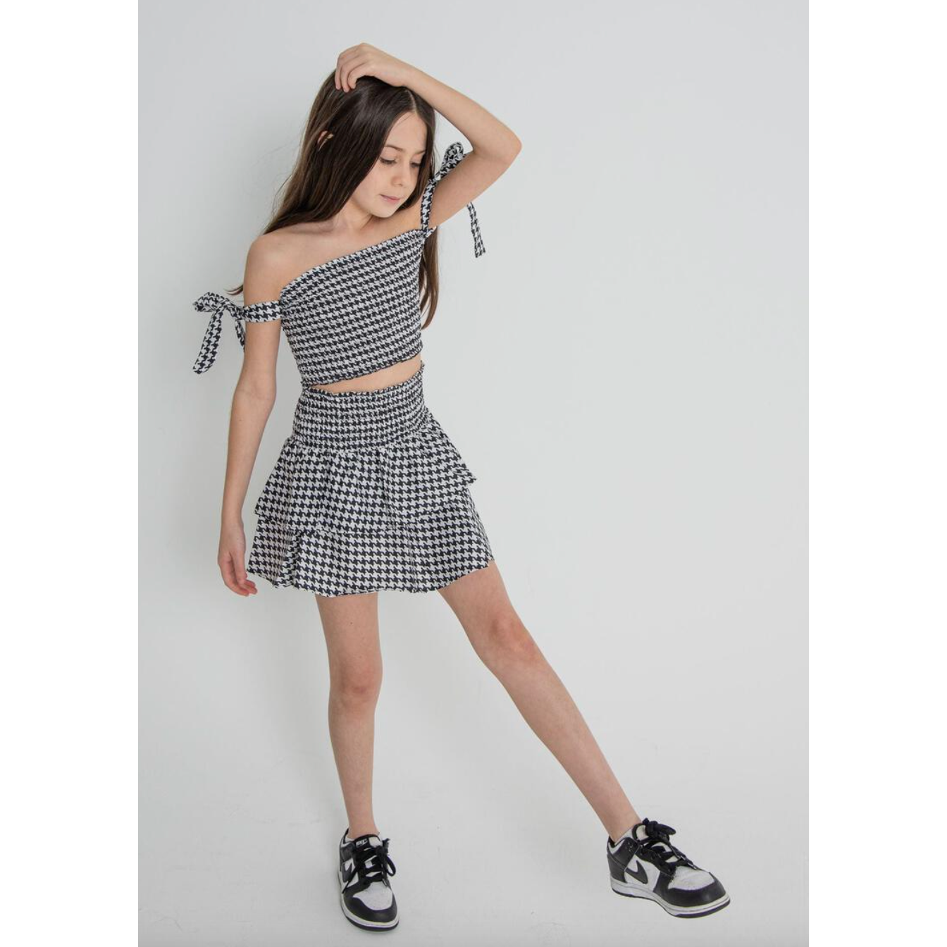 jessie top | black & white houndstooth