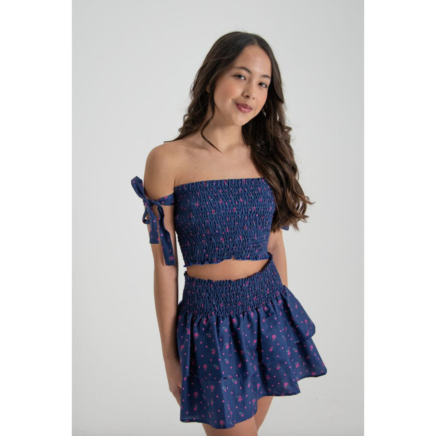 jesse top | navy polka dot