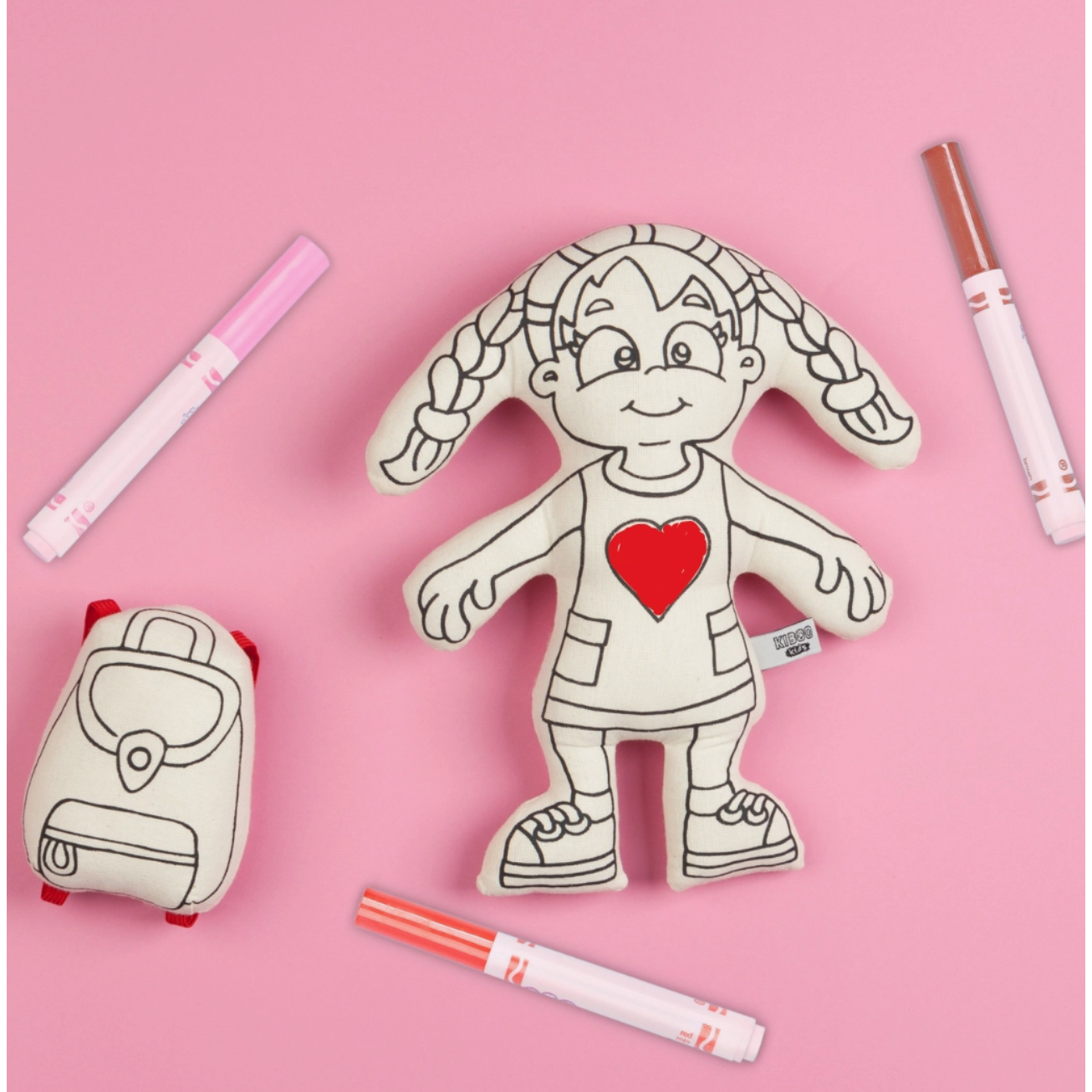 color your own doll with braids