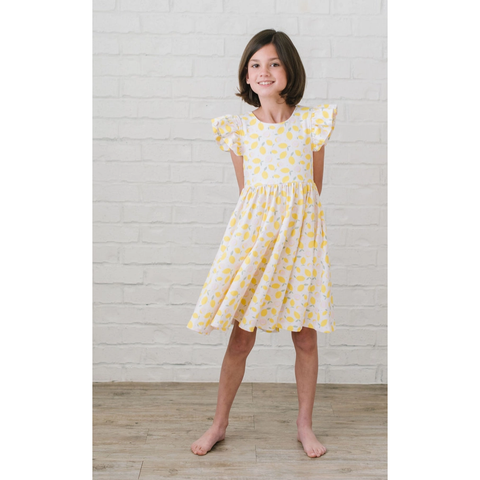olivia dress in lemon drop  pocket twirl dress