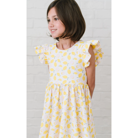 olivia dress in lemon drop  pocket twirl dress