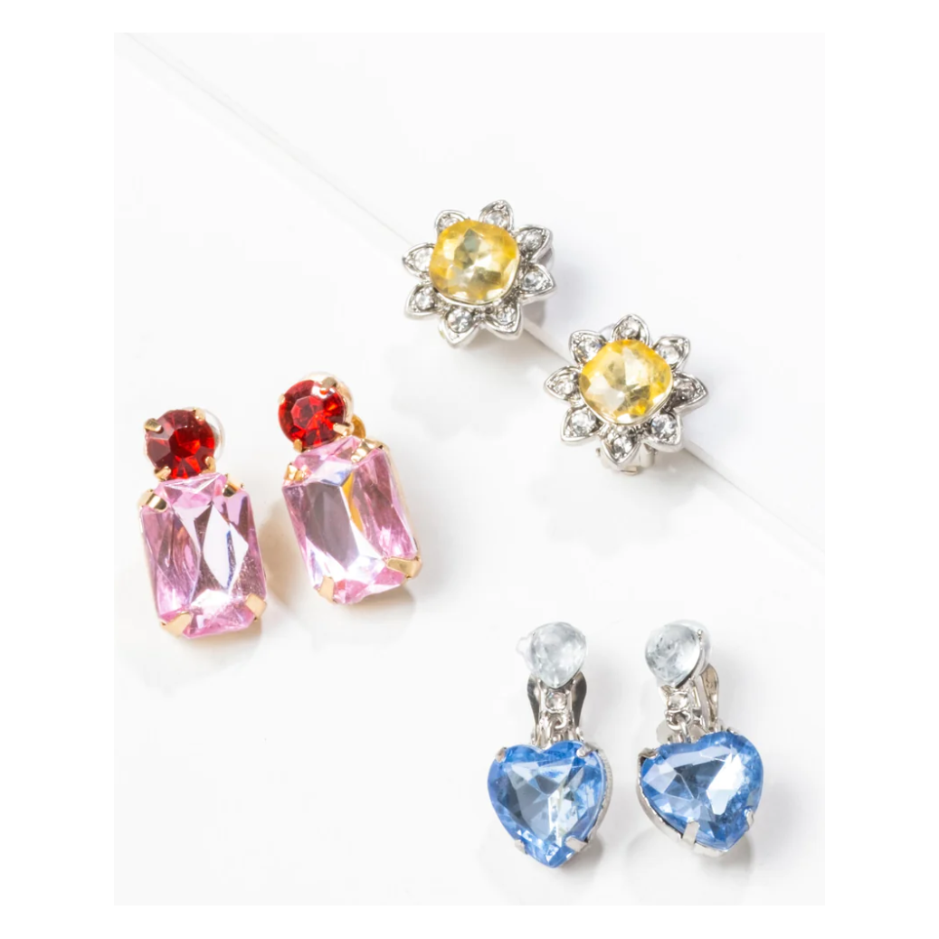 dinner & a movie clip on earring set