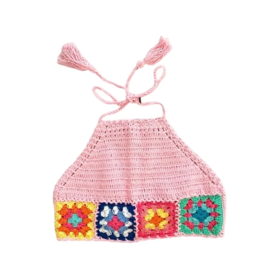 pink crochet halter top