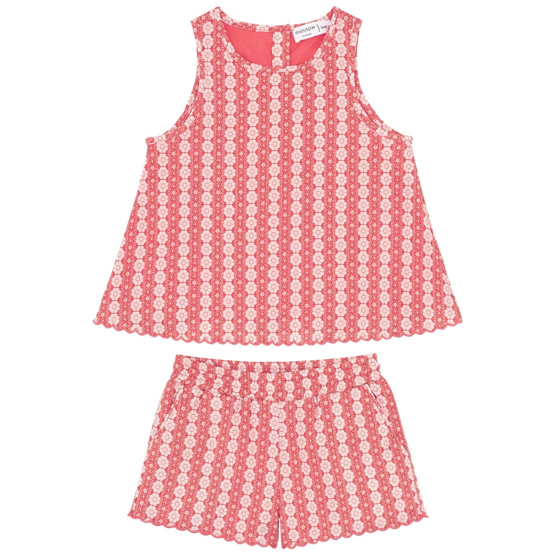 girls regatta red paisley scalloped shorts set