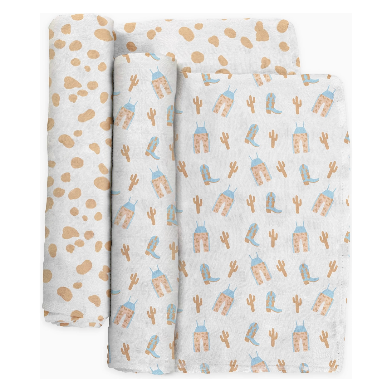 swaddle blanket set | howdy partner blue