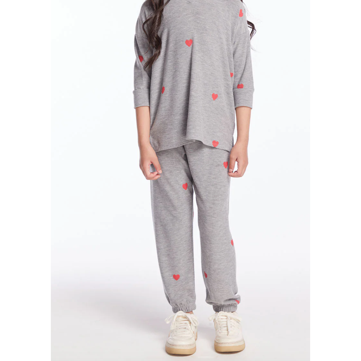 tiny hearts girls pullover hoodie