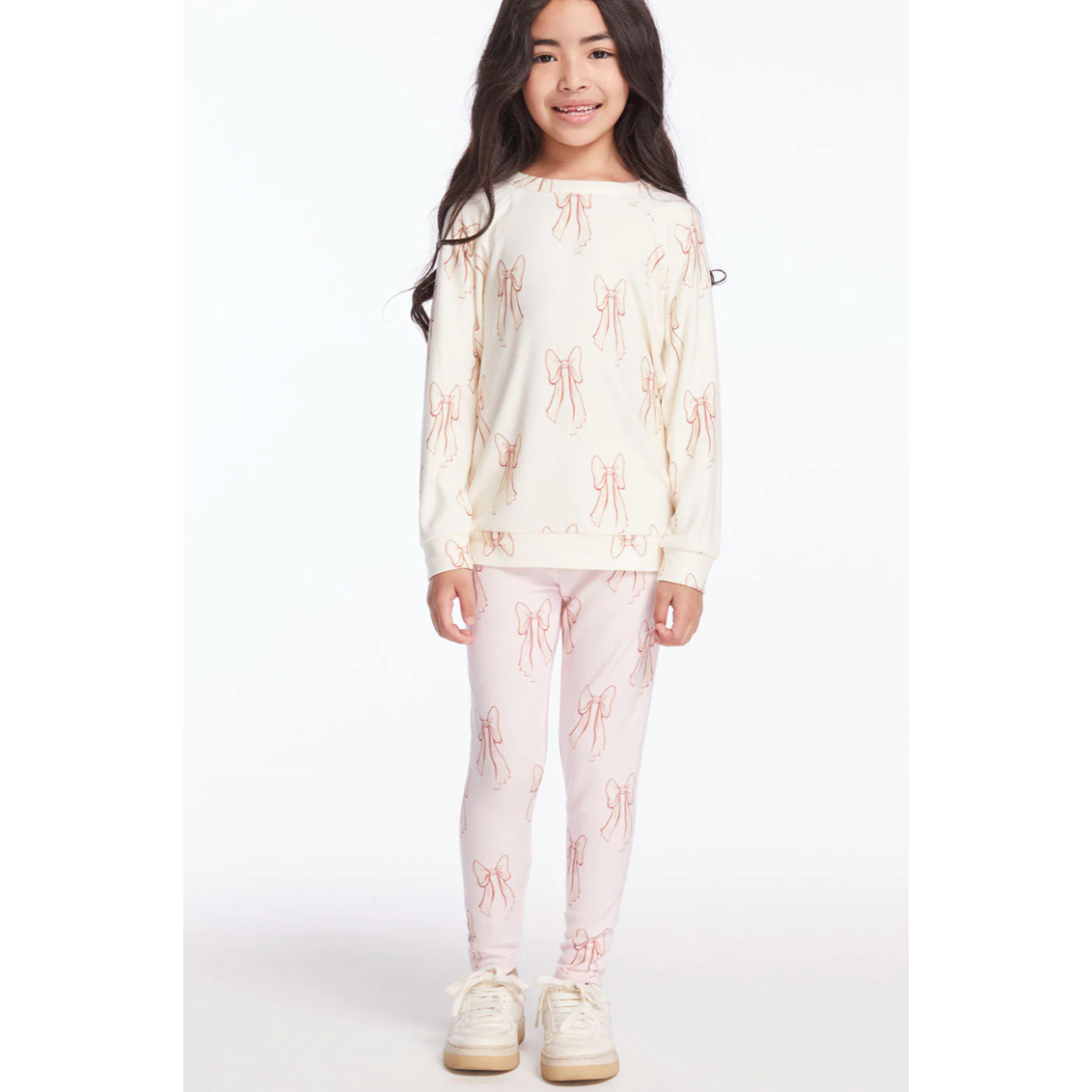 cozy knit slim legging | all over bows