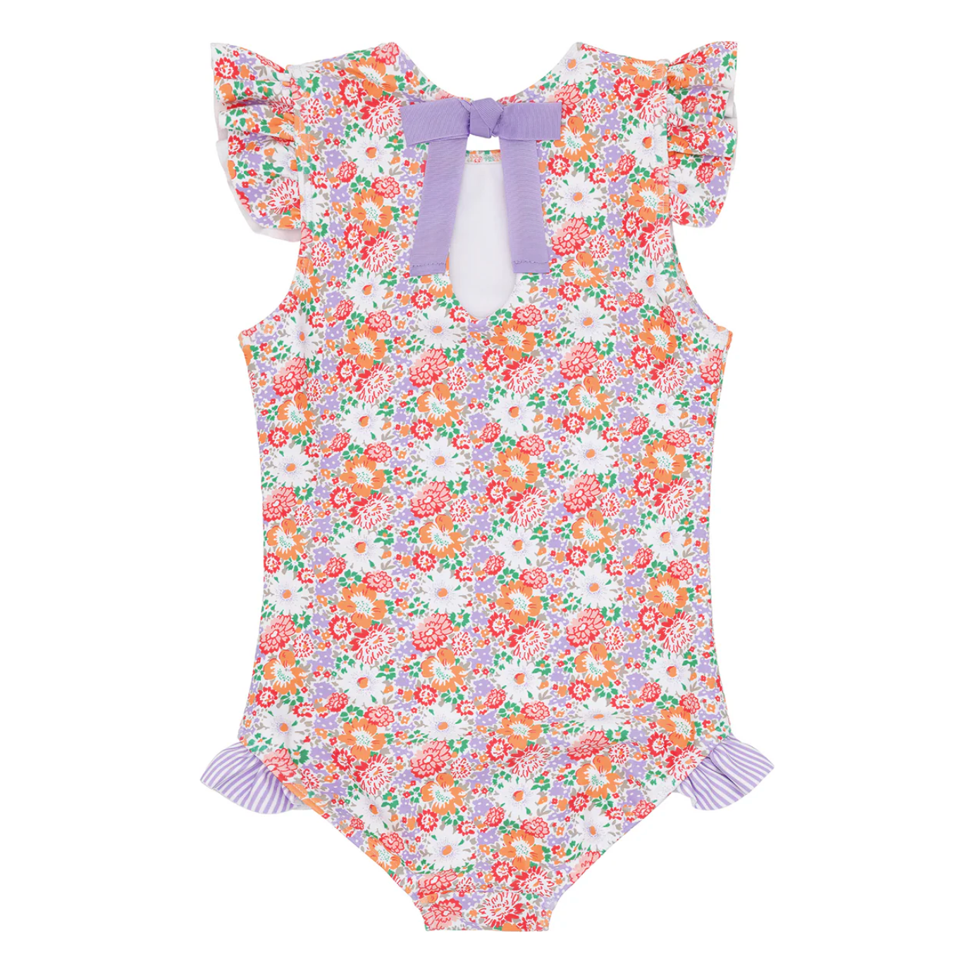 girls island blossom ruffle cap sleeve rashguard one piece