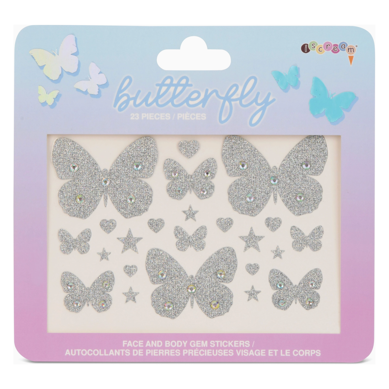butterfly gem face and body stickers