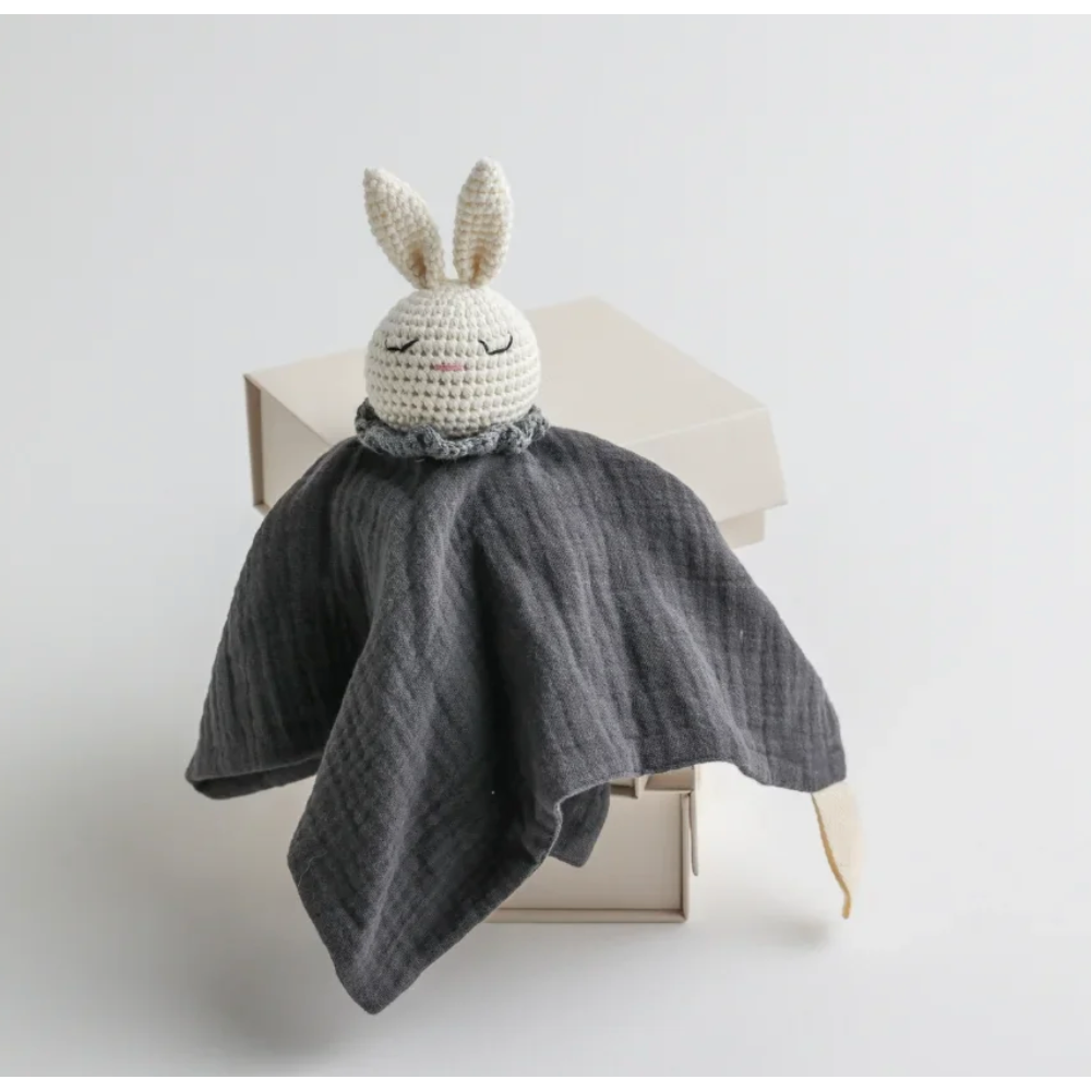 snuggly soft baby comforter toy | dark blue