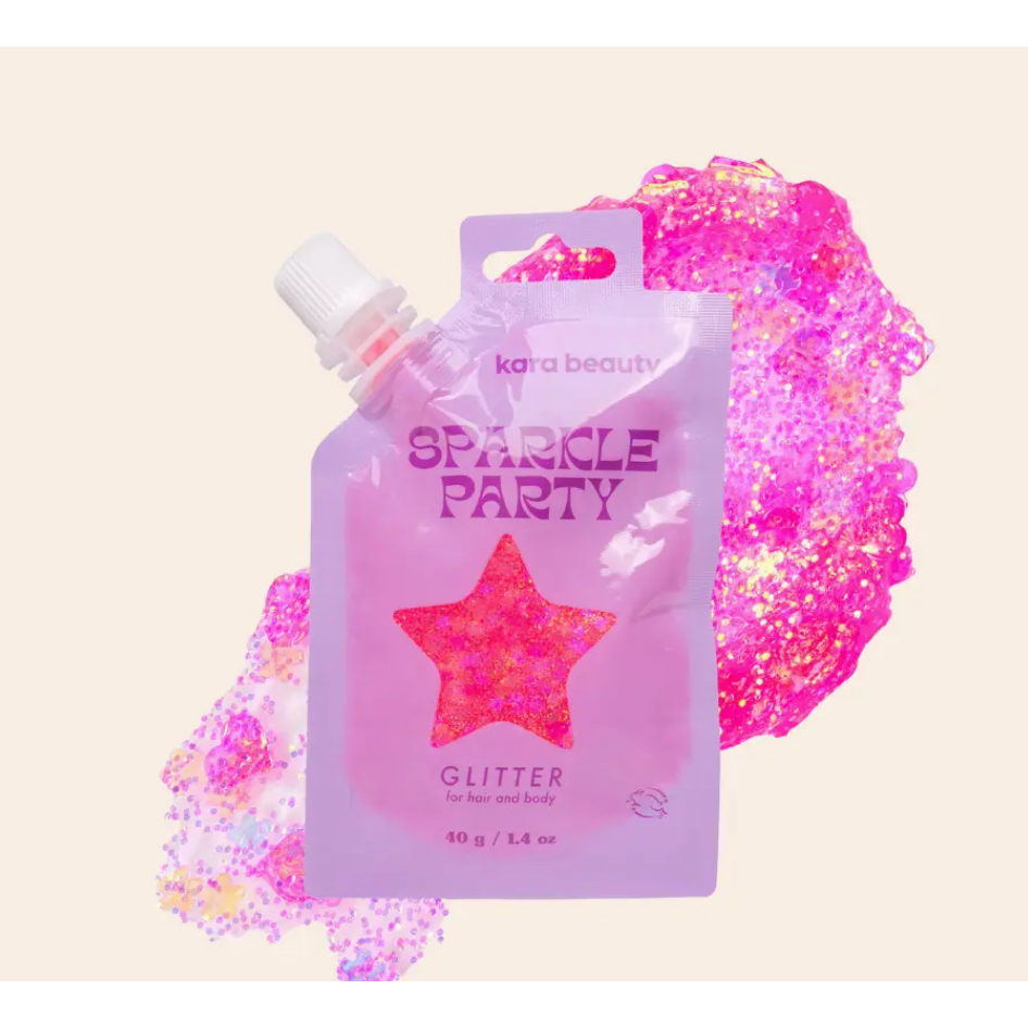 sparkle party hair and body gel | pink heart v1