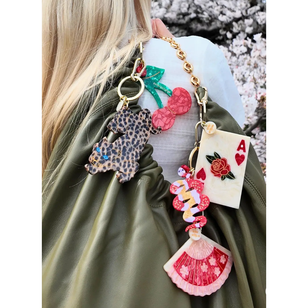 hand-painted cherry bag charm + keychain