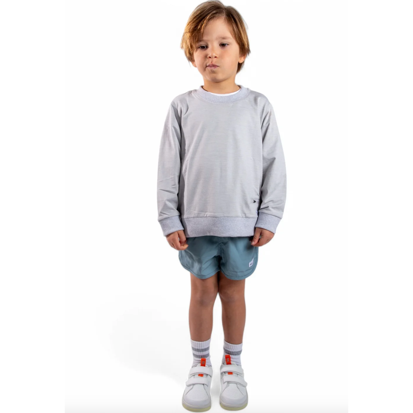 shaker sweatshirt || light heather grey