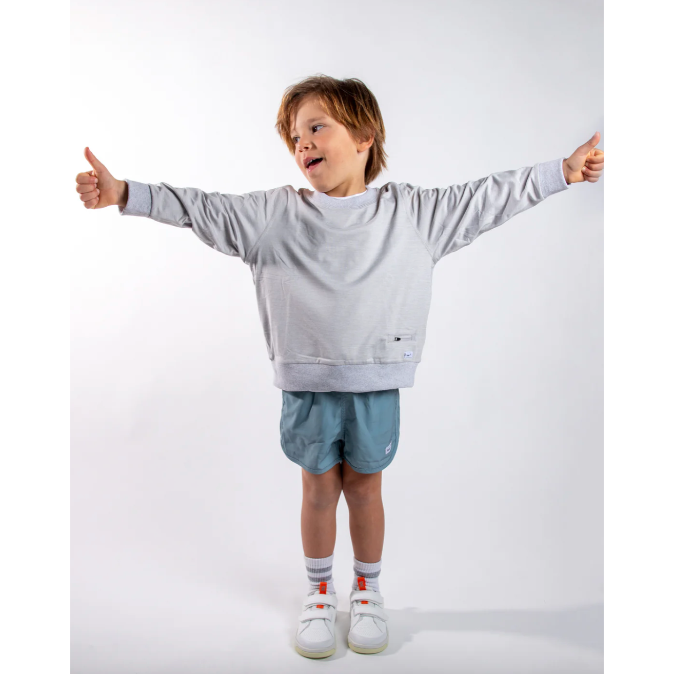 shaker sweatshirt || light heather grey