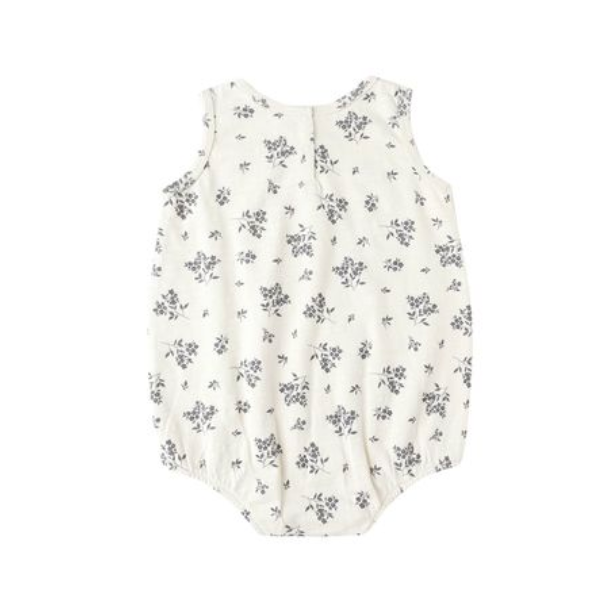 bubble onesie || blue floral