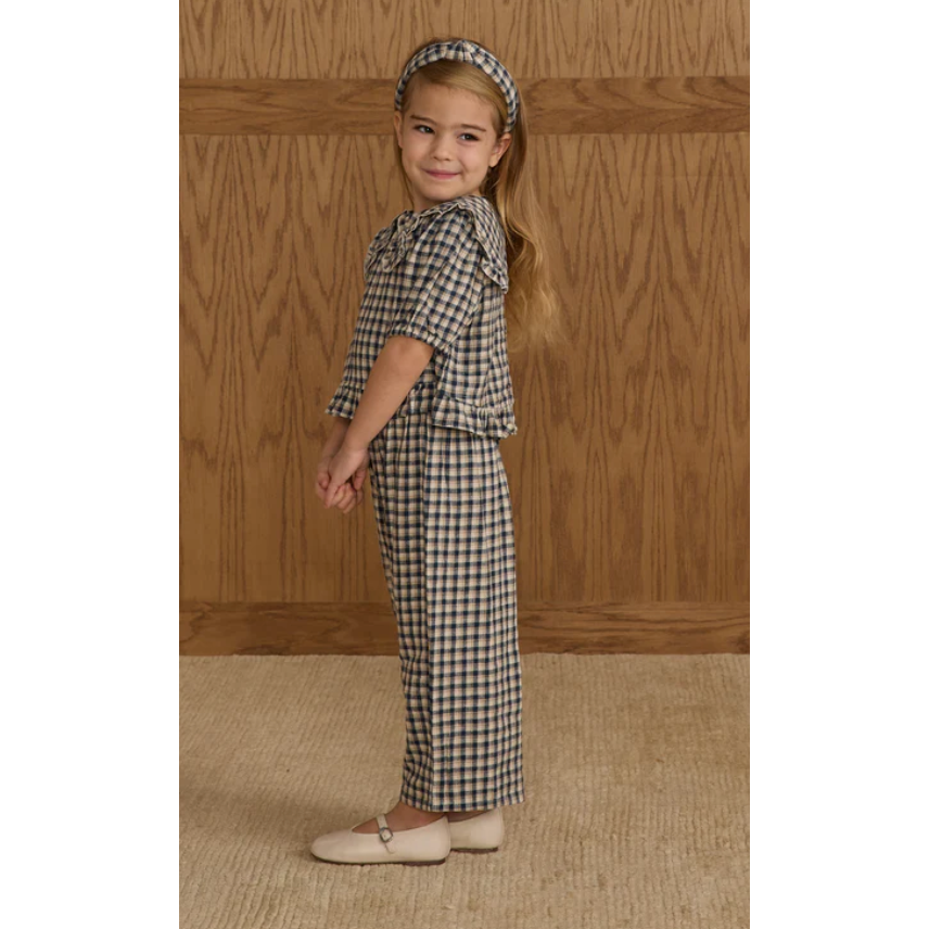 prairie check blouse | navy check