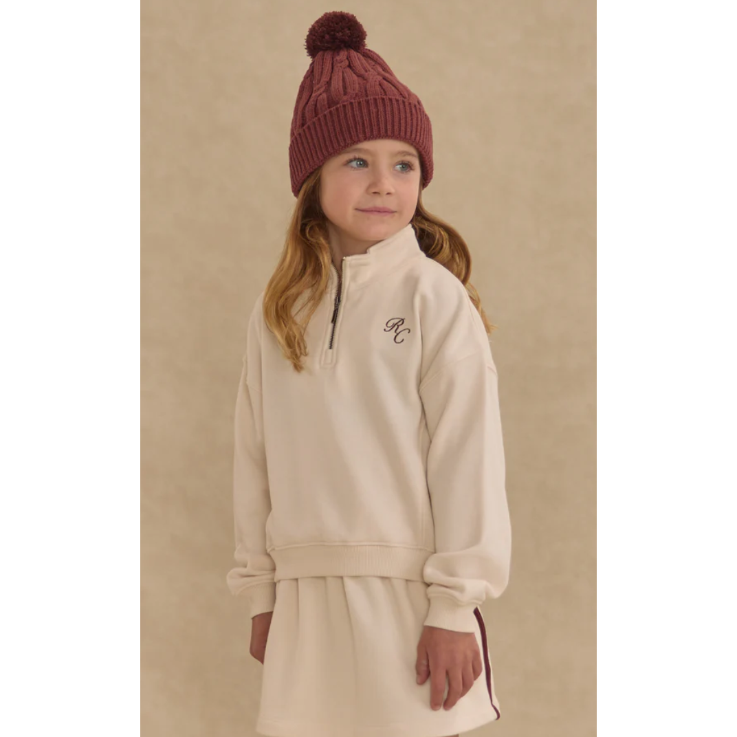 half zip sweatshirt || natural