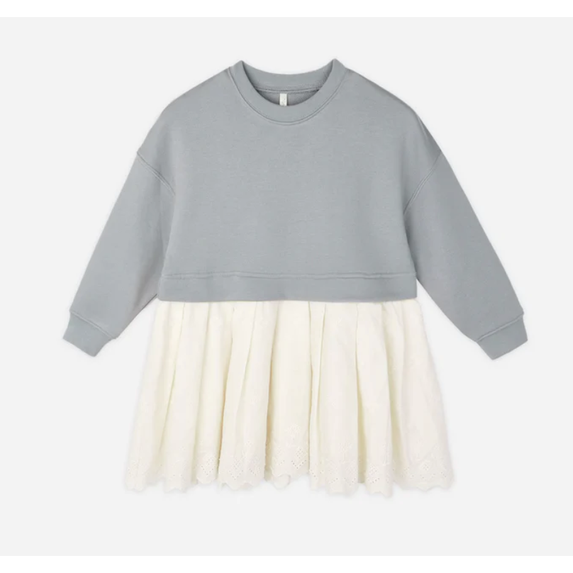 sweatshirt dress || dusty blue