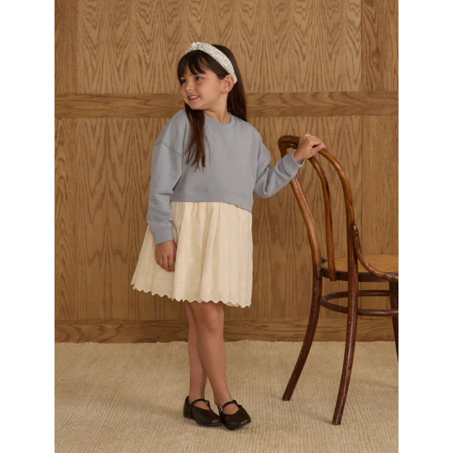 sweatshirt dress || dusty blue