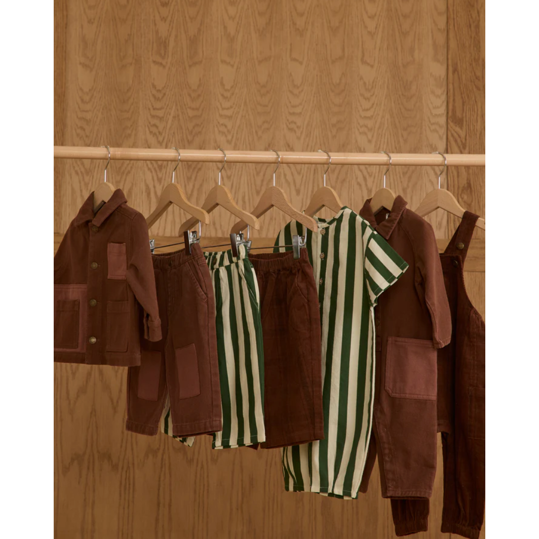 collared baby jumpsuit || brown