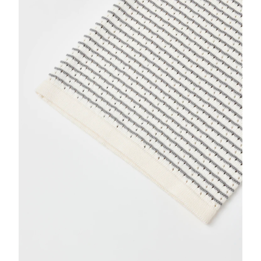 knit wide leg pant || dusty blue stripe