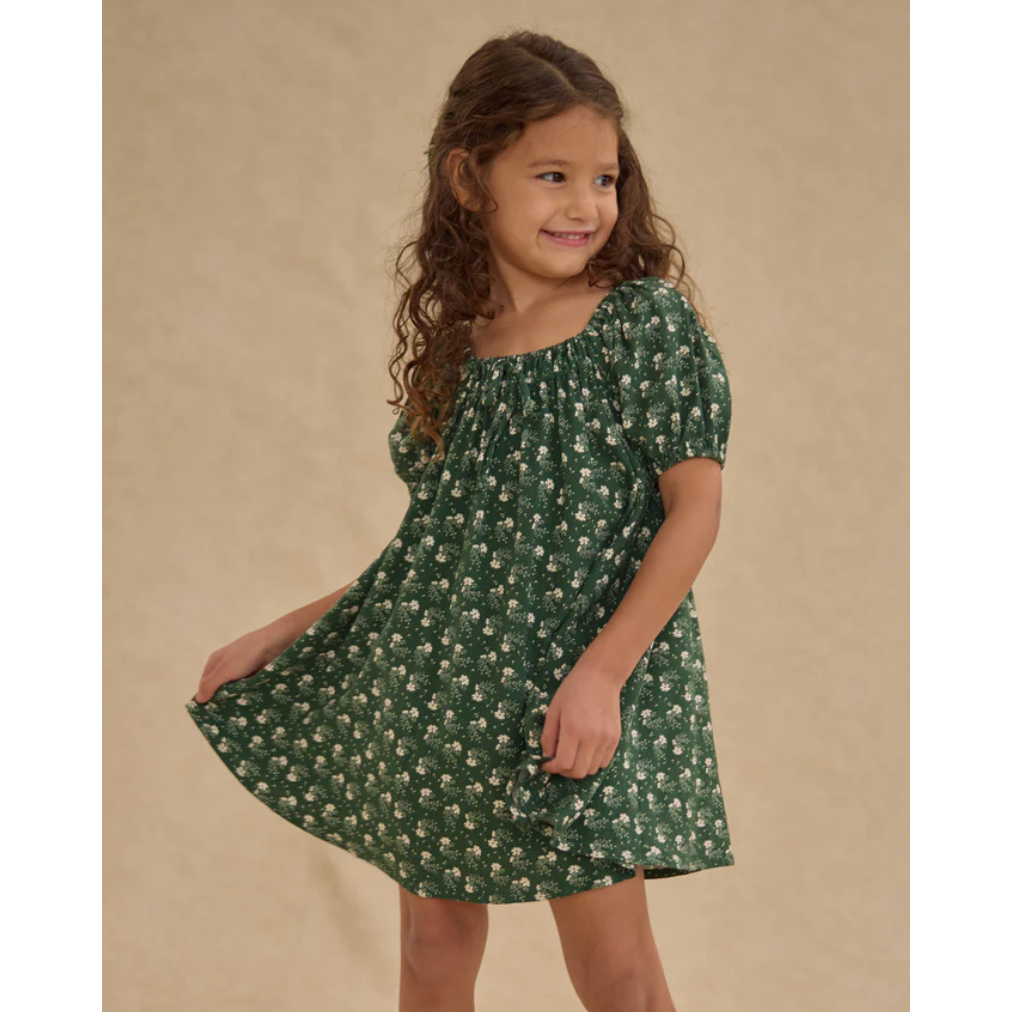 sabrina mini dress || green ditsy