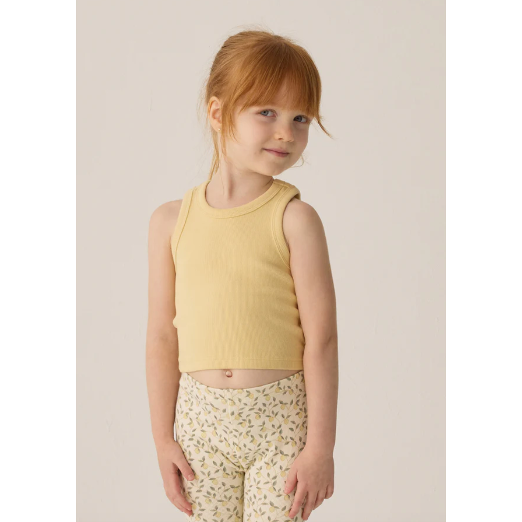 ribbed tank set || yellow, ivory