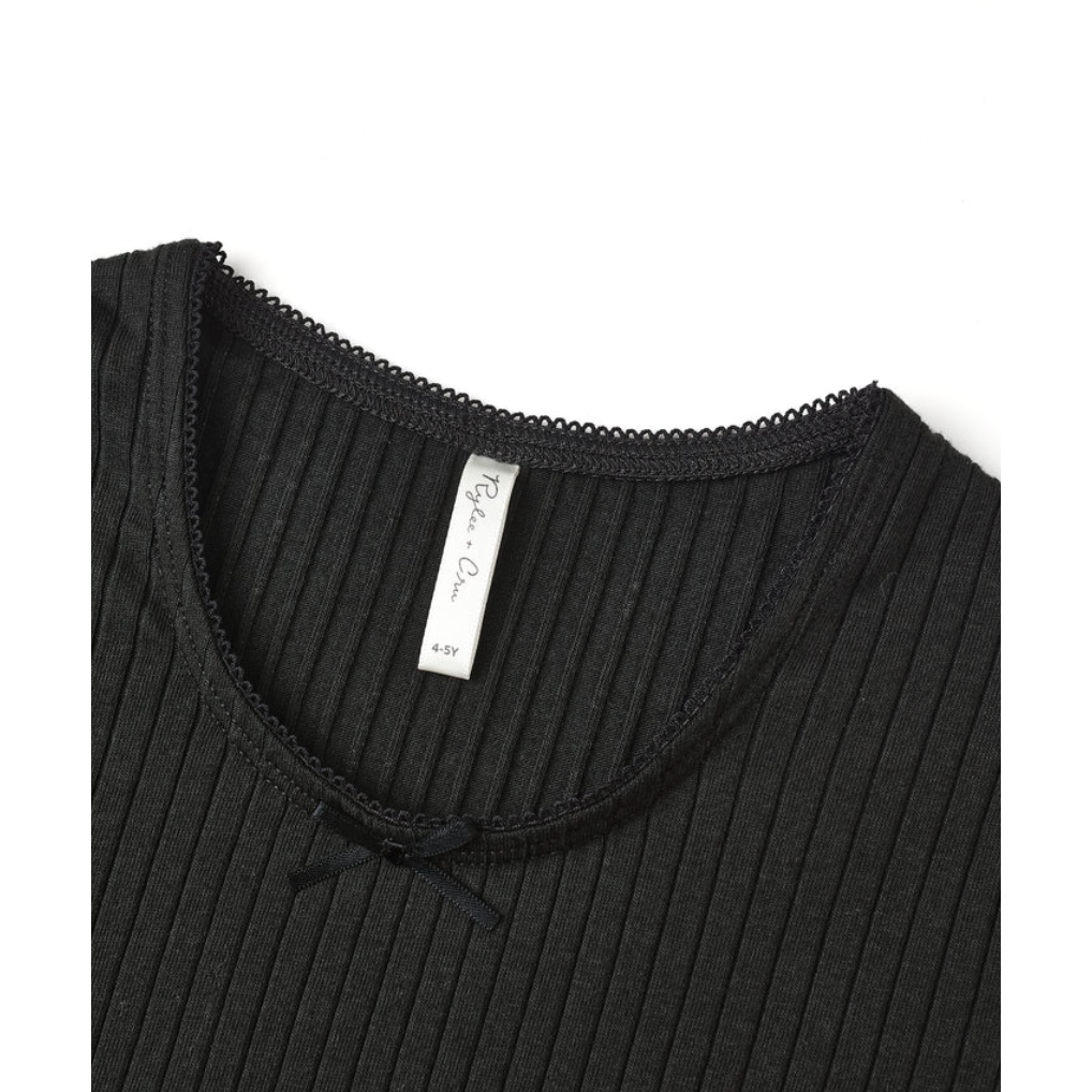 ribbed long sleeve || black
