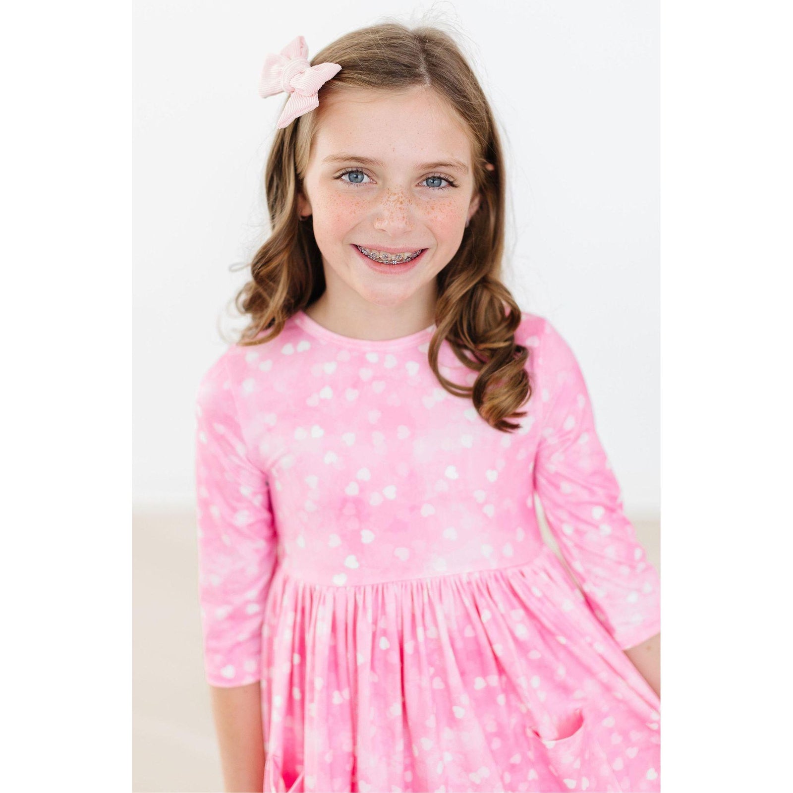 Shine Bright 3/4 Sleeve Pocket Twirl Dress
