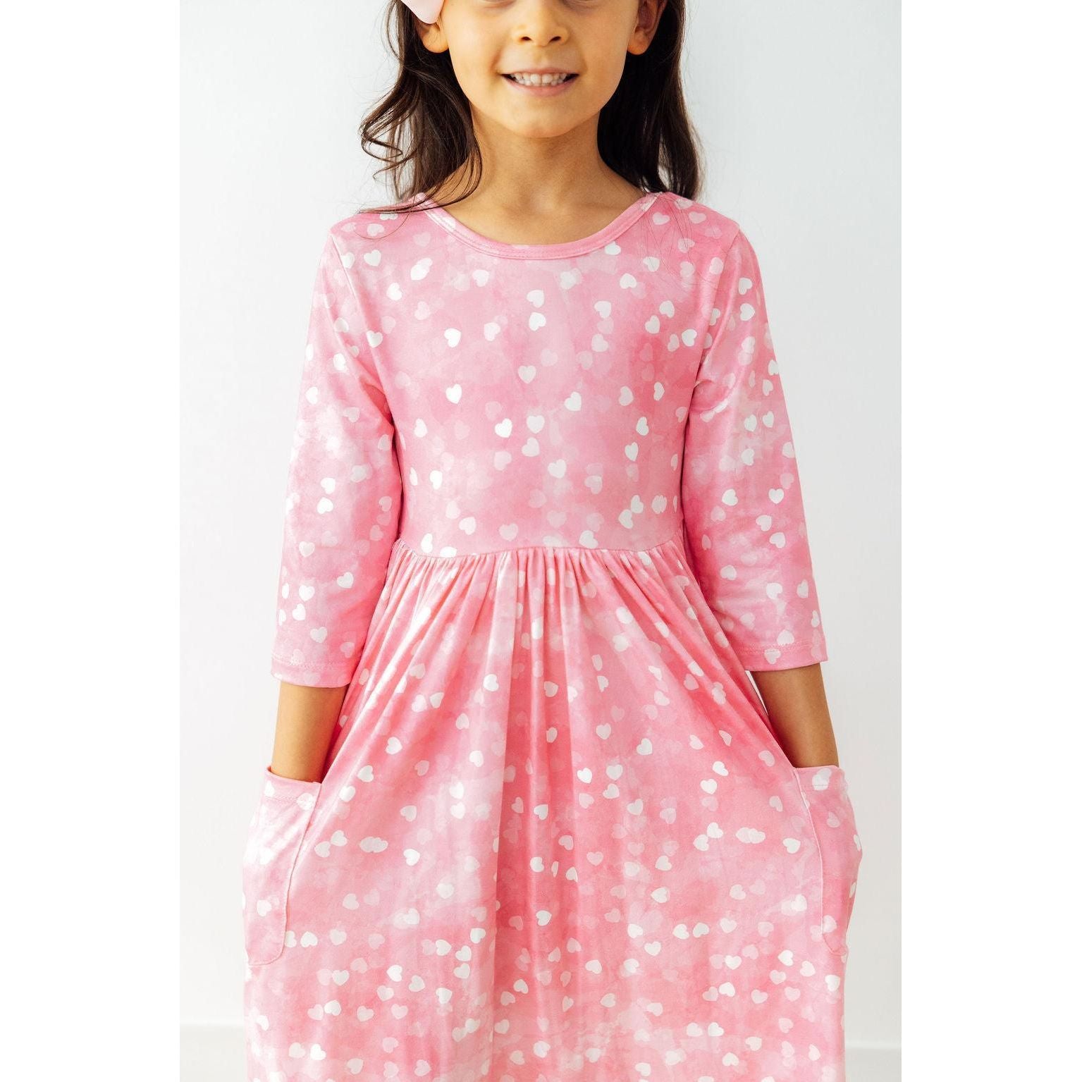 Shine Bright 3/4 Sleeve Pocket Twirl Dress