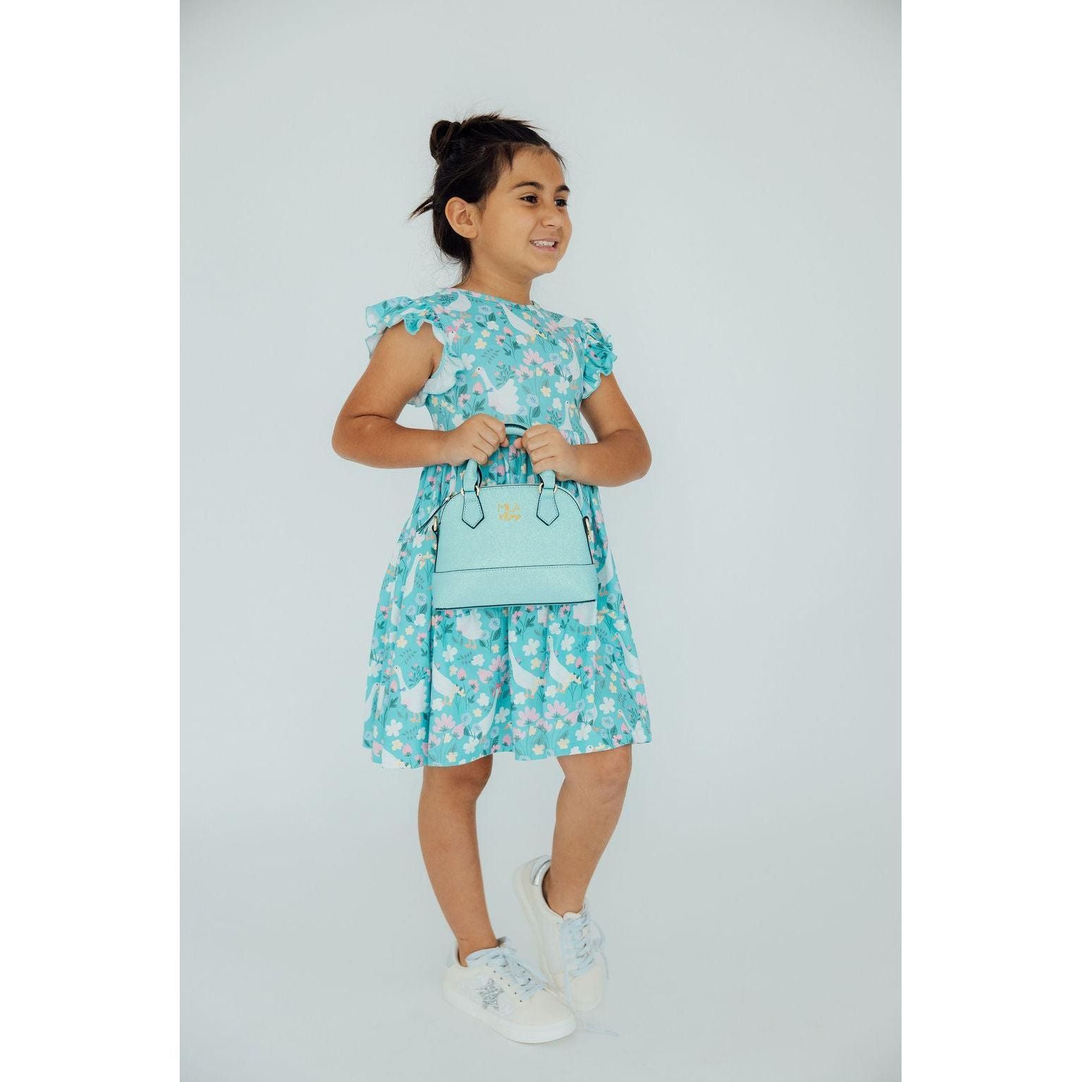 Silly Goose Flutter Sleeve Twirl Dress