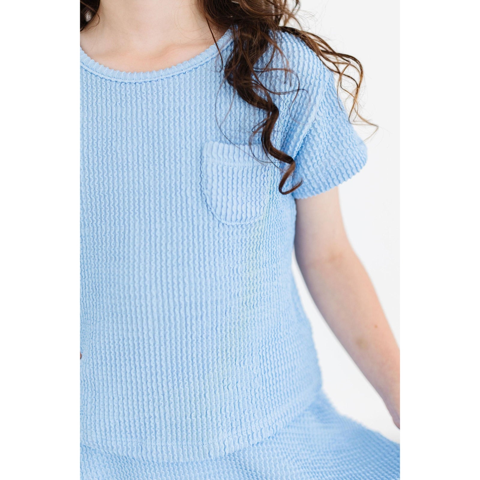 Sky Blue Scrunchy Pocket Tee
