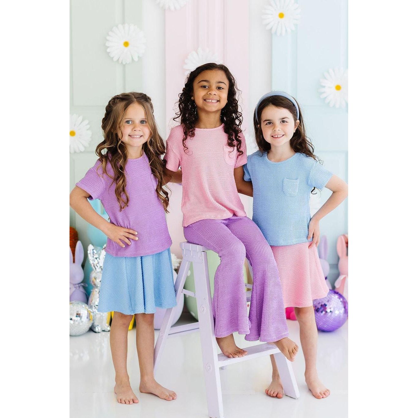 Bright Lilac Scrunchy Pocket Tee