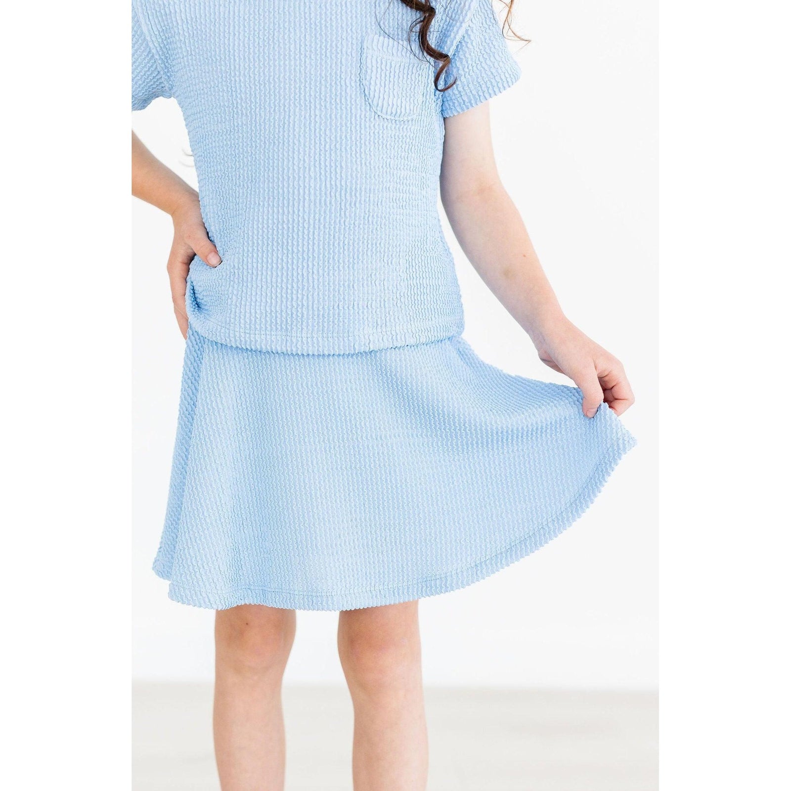 Sky Blue Scrunchy Twirl Skort