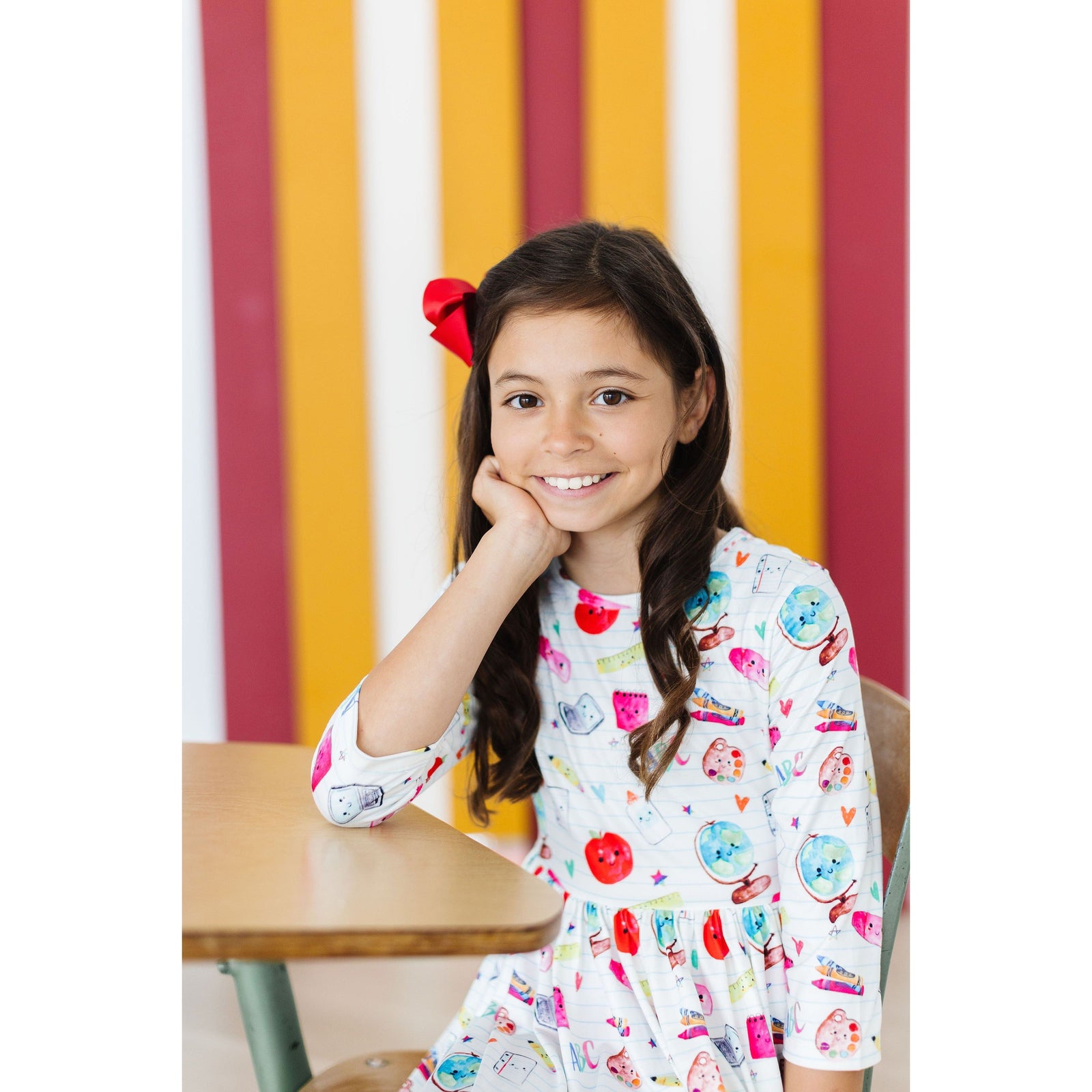 Smarty Pants 3/4 Sleeve Pocket Twirl Dress