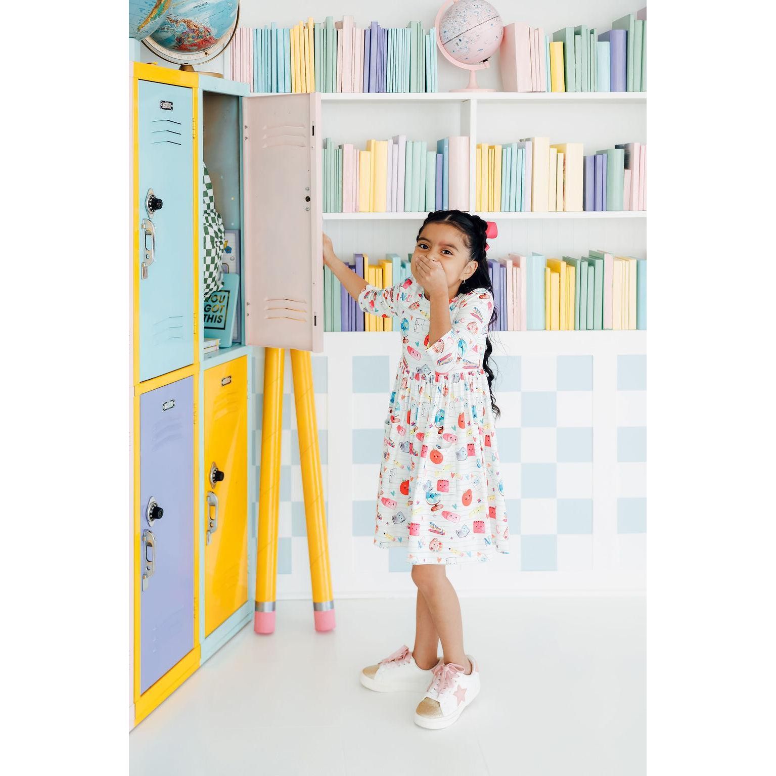 Smarty Pants 3/4 Sleeve Pocket Twirl Dress