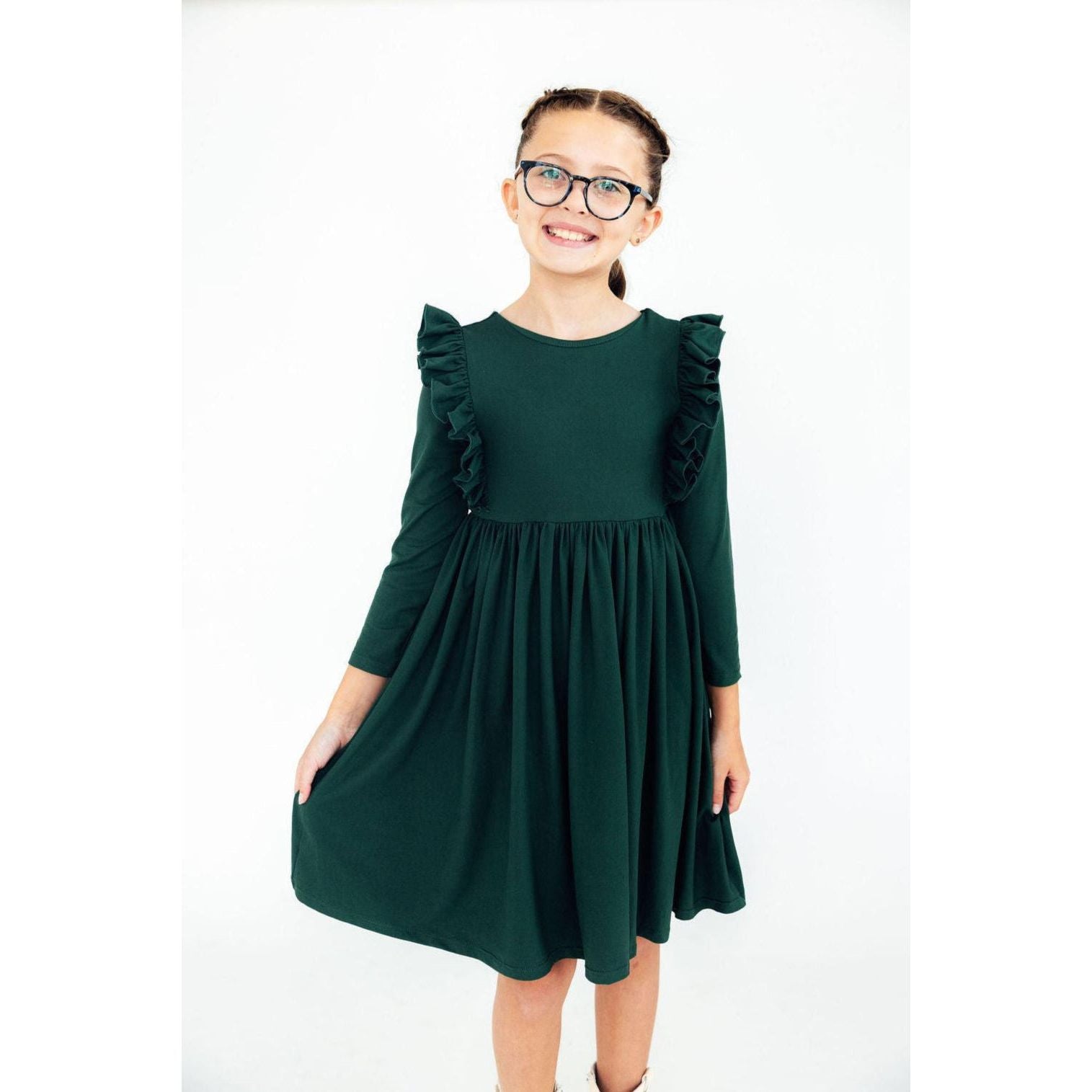 Spruce L/S Ruffle Twirl Dress