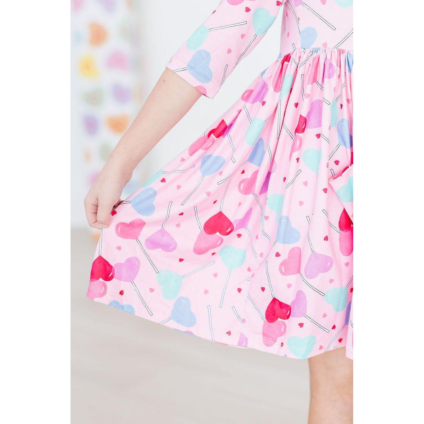 Sucker for You 3/4 Sleeve Pocket Twirl Dress