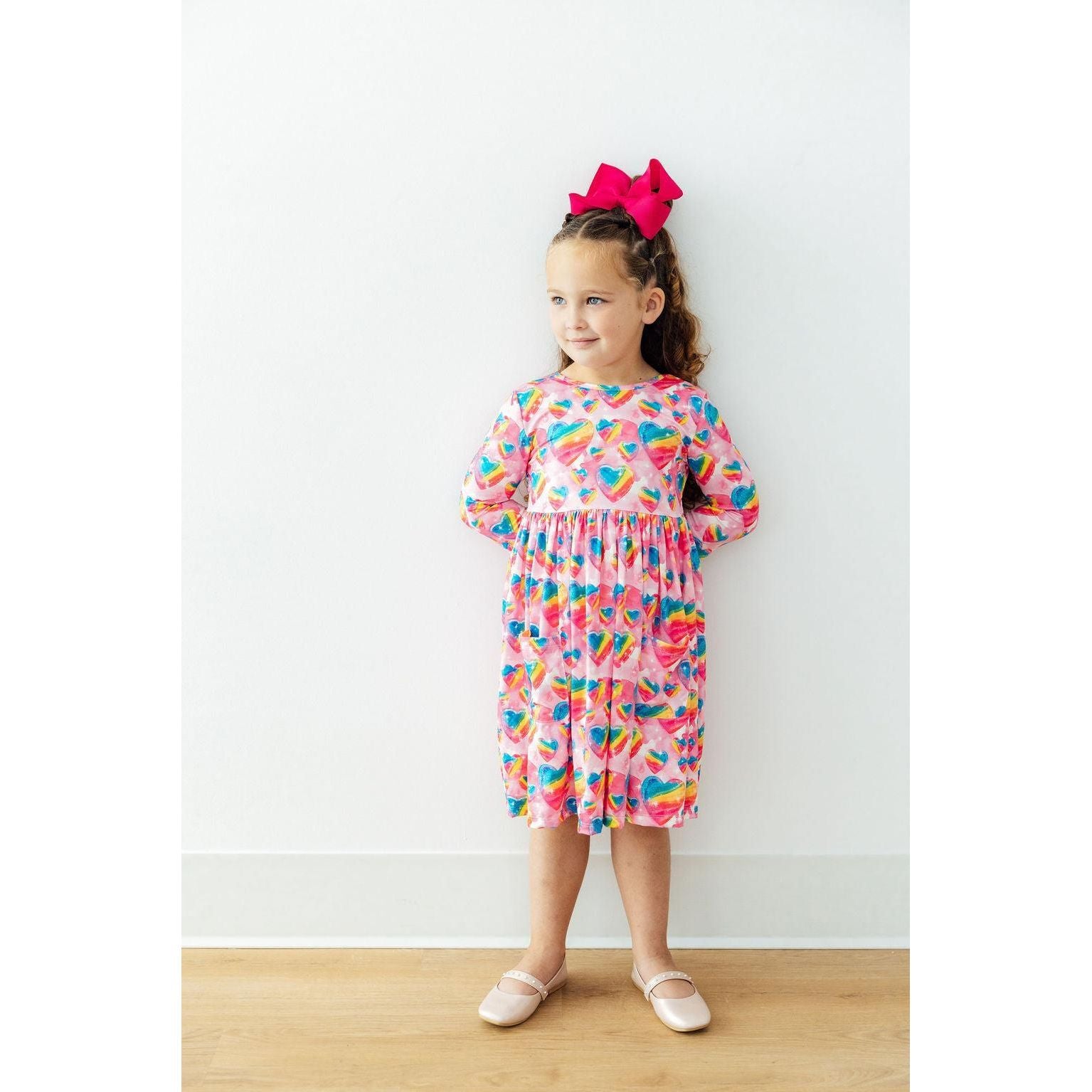 Sugar & Spice 3/4 Sleeve Pocket Twirl Dress